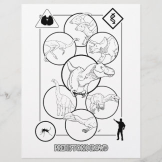 Multidão Pré-Histórica - Página de Coloração.