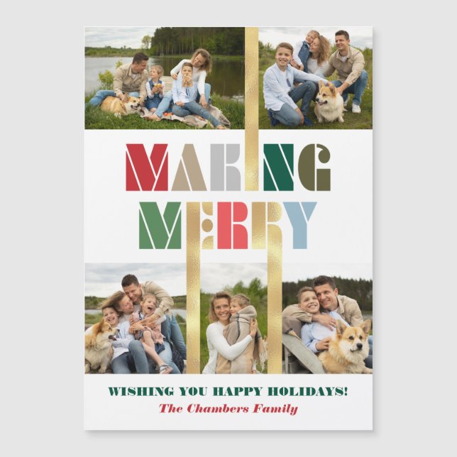 Multifotografia de Feliz Colorida legal e Negrito (Frente)