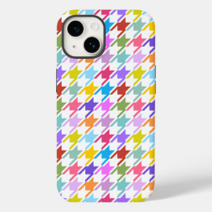 Múltiplas cores Houndstooth+Padrão Branco