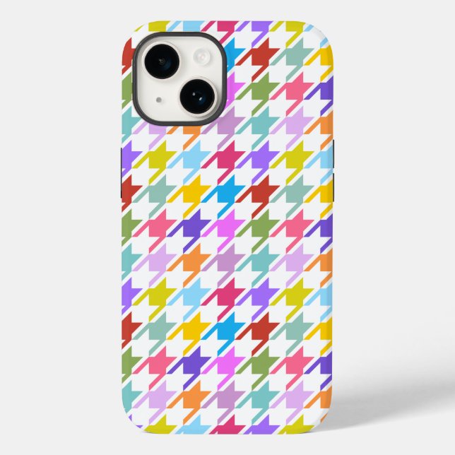 Múltiplas cores Houndstooth+Padrão Branco (Verso)