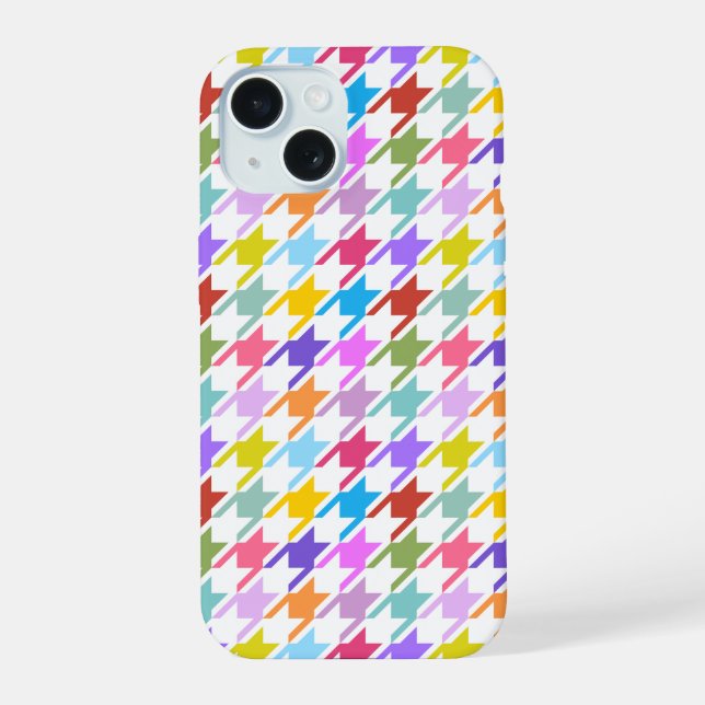 Múltiplas cores Houndstooth+Padrão Branco (Verso)
