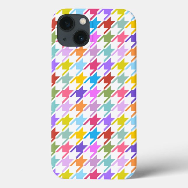 Múltiplas cores Houndstooth+Padrão Branco (Verso)