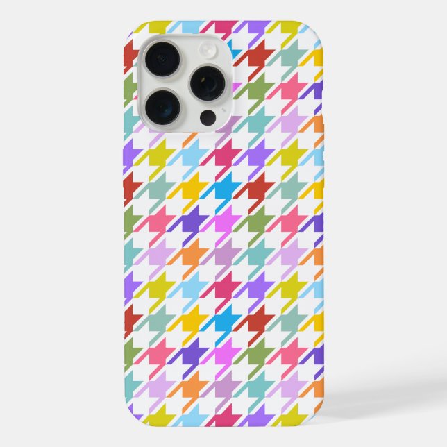 Múltiplas cores Houndstooth+Padrão Branco (Verso)
