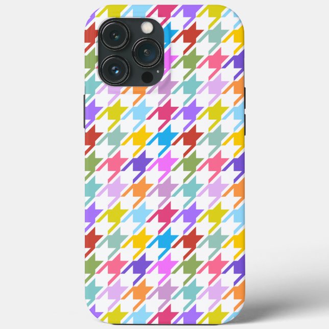 Múltiplas cores Houndstooth+Padrão Branco (Verso)