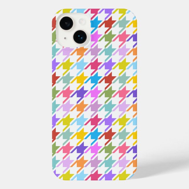 Múltiplas cores Houndstooth+Padrão Branco (Verso)