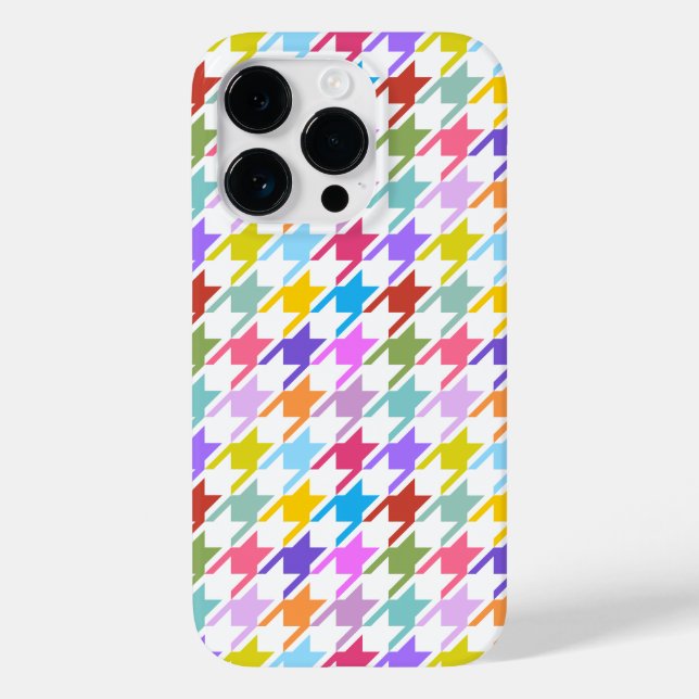 Múltiplas cores Houndstooth+Padrão Branco (Verso)