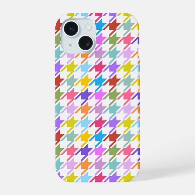 Múltiplas cores Houndstooth+Padrão Branco (Verso)