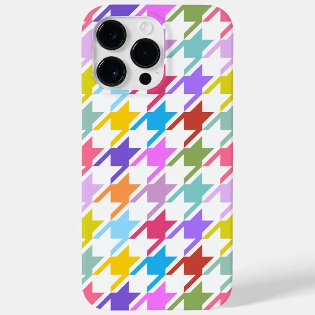 Múltiplas cores Houndstooth+Padrão Branco Grande (Verso)