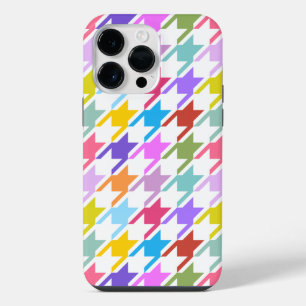 Múltiplas cores Houndstooth+Padrão Branco Grande