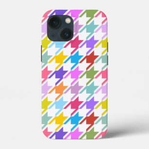 Múltiplas cores Houndstooth+Padrão Branco Grande