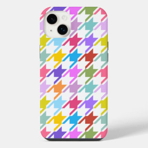 Múltiplas cores Houndstooth+Padrão Branco Grande