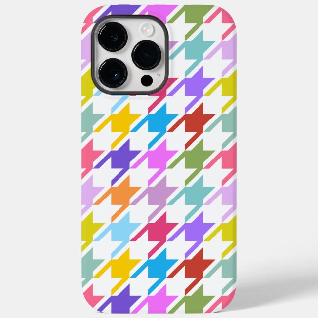 Múltiplas cores Houndstooth+Padrão Branco Grande (Verso)