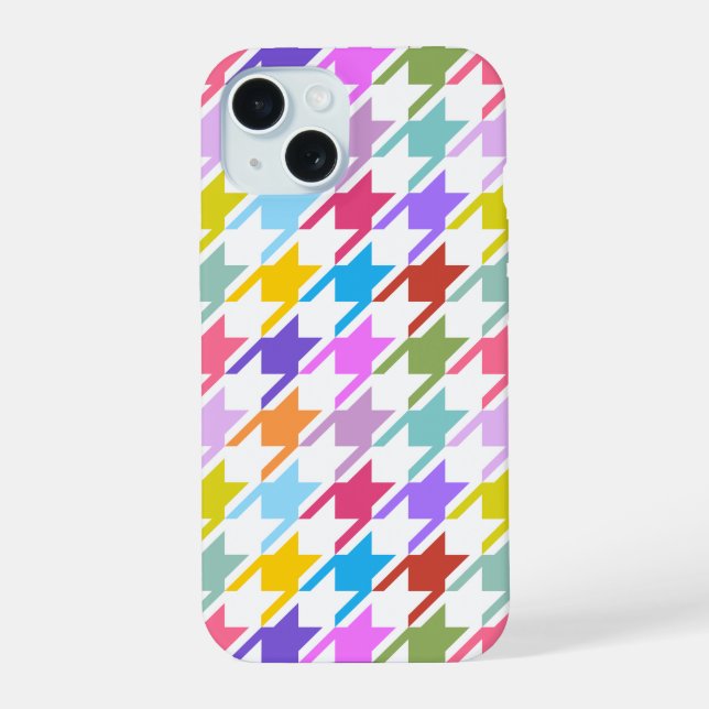 Múltiplas cores Houndstooth+Padrão Branco Grande (Verso)