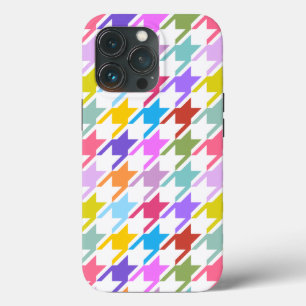 Múltiplas cores Houndstooth+Padrão Branco Grande