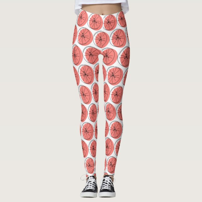Múltiplas Leggings Cor-de-Rosa Citrus (Frente)