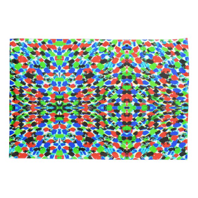 Múltiplos Impressões Verdes Vermelhos Ikat Brilhan (Verso)