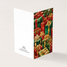 Múltiplos presentes de tema de feriado empilhados