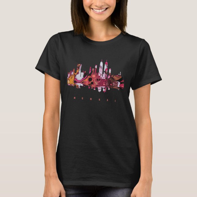 Mumbai Índia Arco Rosa Camiseta de Viagem Moderna (Frente)
