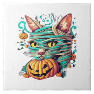 Múmia de Gato Divertida de Halloween