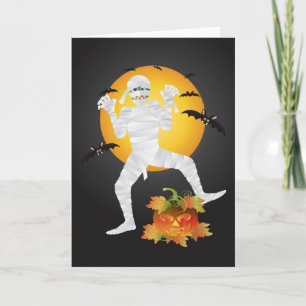 Múmia de Halloween com Cartão de Saudação de Abóbo