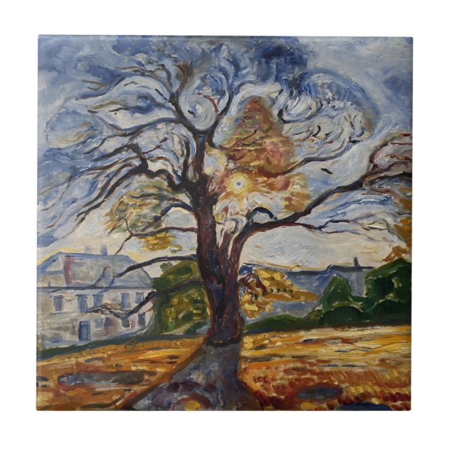 Munch A Árvore de Carvalho Expressionista Arte da  (Frente)