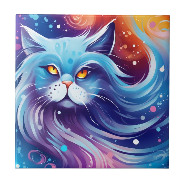 Mundo abstrato de cores do gato dos sonhos (Frente)