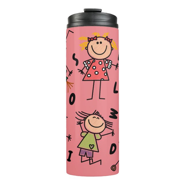 Mundo de Crianças! Garrafa Térmica Portátil (Frente)