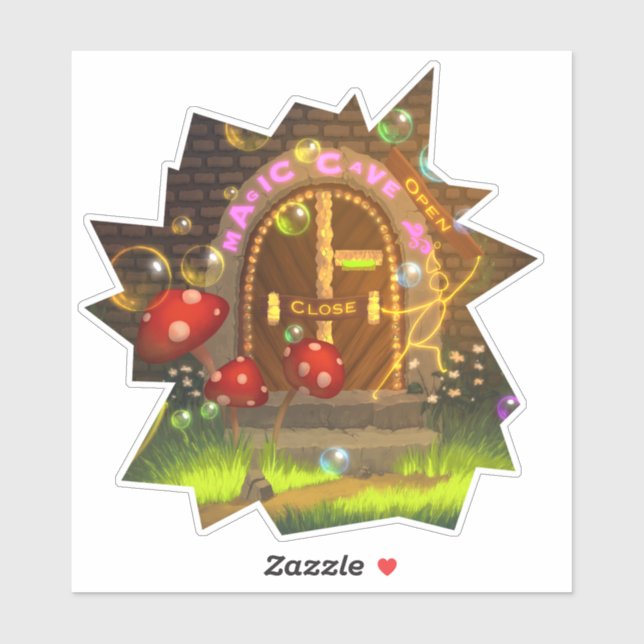 Mundo Mágico Adesivo Colorido Brilhante (Folha)