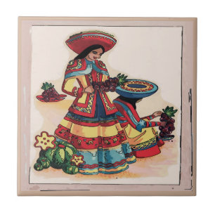 Mural Azulejo de Mulheres Mexicana