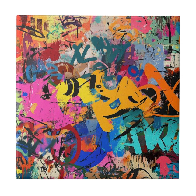 Mural de Arte de Rua Expressivo em Cores Urbanas V (Frente)
