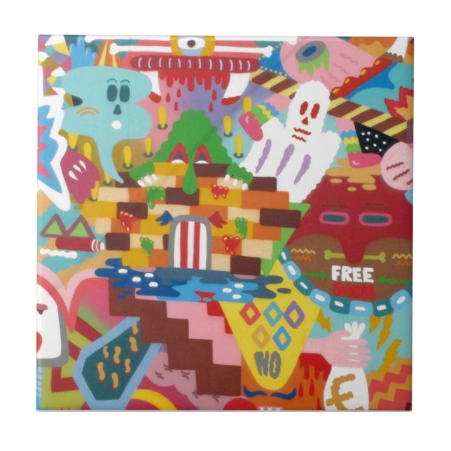 Mural de Grafite de Abstrato de Pastel (Frente)