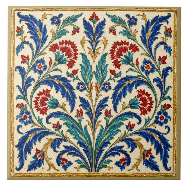 Mural Floral Simétrico Iznik (Frente)