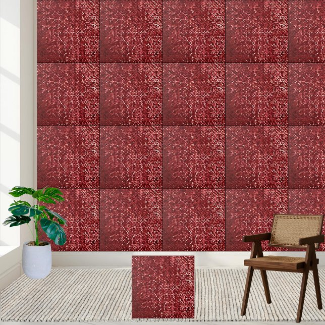 Mural na moda Vermelho Cor-de-Rosa Branco, Parede  (Stylish Red Pink White Black Floor Wall Mural Ceramic Tile)