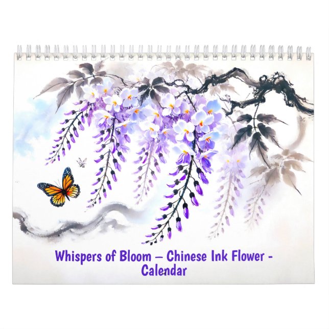Murmurios da Flor de Tinta Chinesa Calendário 2026 (Capa)