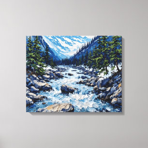 Muro de Canvas Premium do Rio das Montanhas