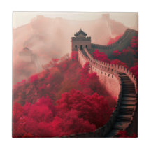 Muro de excelente da China no outono - Vermelho Cê