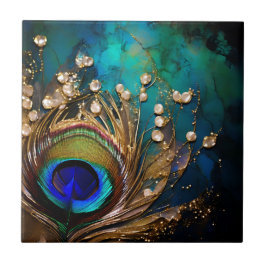 Muro de luxo de pérolas marmoreadas com pena de pe