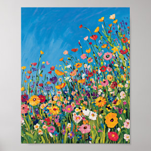 Muro de Poster Impressionante de Campo de Flor Sel
