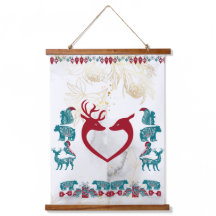 Muro de Reenas Nórdicas de Animais de Arte Folhosa