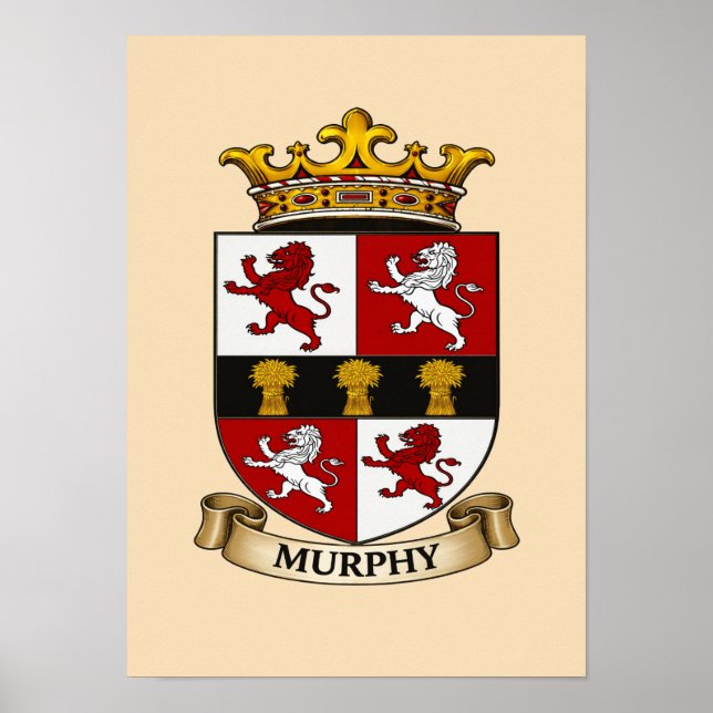 Murphy Family Coat of Arms Poster (Frente)