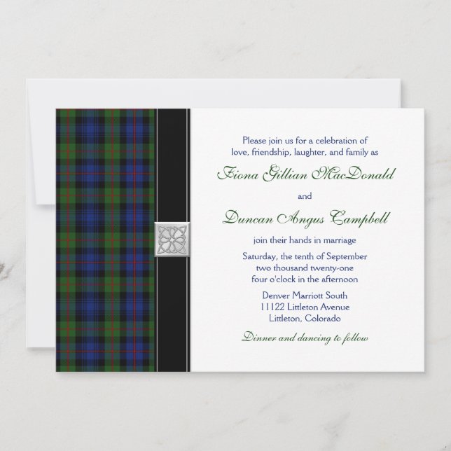Murray do Convite para Casamento de Atholl Tartan (Frente)