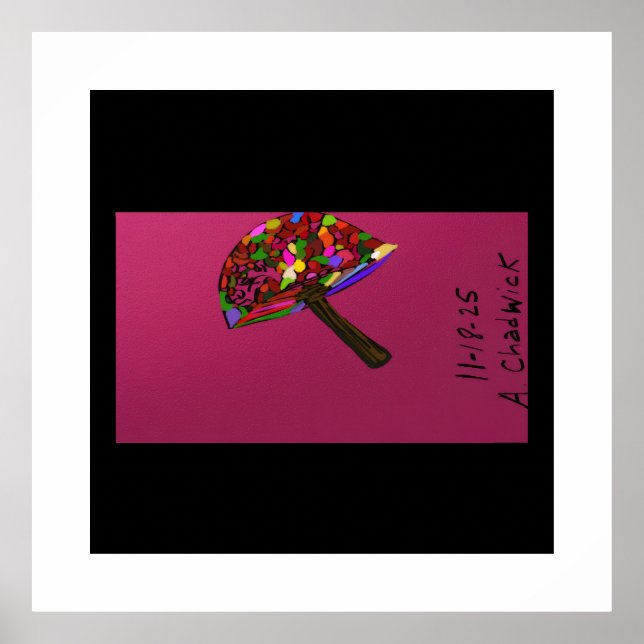 Mushroom Face Character Art Poster (Frente)