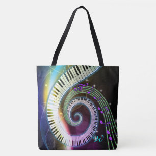 Music 1 All-Over-Impressão Tote Bag