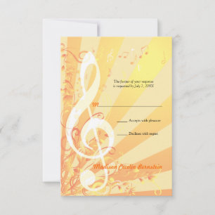 Music Clefs Bat Mitzvah Small Reply Convite