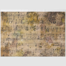 Music Floral Decoupage Papel Tecidual
