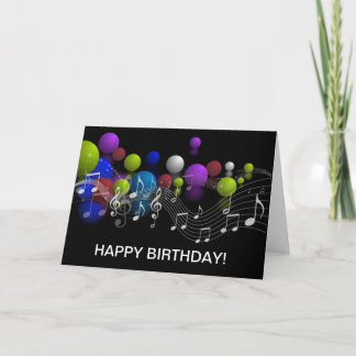 Music Notes Birthday - Cartão de Saudação