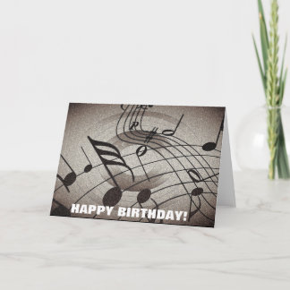 Music Notes Birthday - Cartão de Saudação