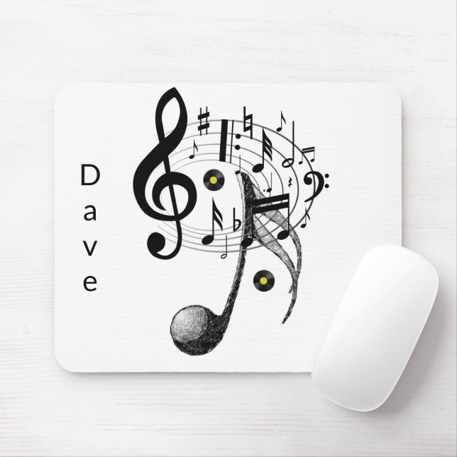 Music Notes Mouse Pad! Mousepad (Com mouse)