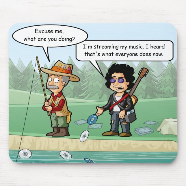 Music Streaming Engraçado Pun Mouse Pad (Frente)