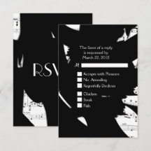 Música Abstrata Preta e Branca RSVP com Escolha de